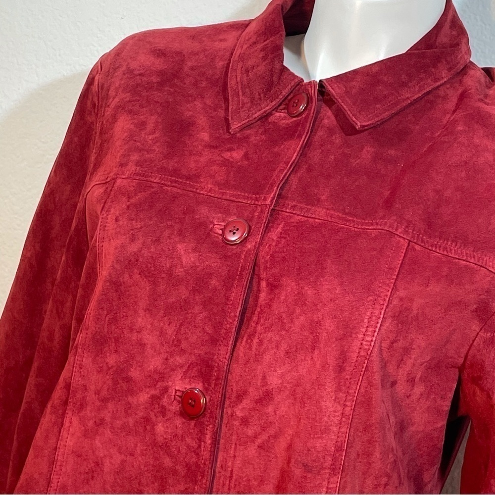 Atelier by B. Thomas Red Suede XL Barn Jacket Shacket gorpcore granola girl - Picture 3 of 14